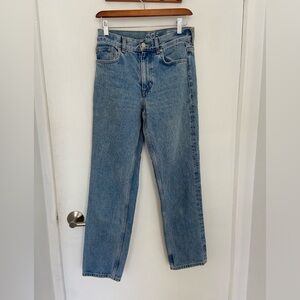 COS low/mid rise, blue denim.